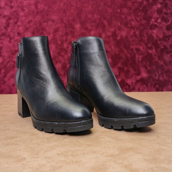 Naturalizer Shoes - Naturalizer Women Veeda Wide Fit Black Leather Waterproof Ankle Boots sz 12